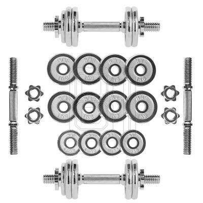 34. Barbells in a CHROME HMS suitcase 2x7,5kg STC15