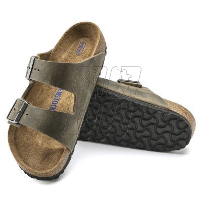 5. Birkenstock Arizona Soft Footbed Oiled Leather Narrow Faded Khaki Women's/Men's Flip-Flops for narrow feet oiled leather (1019377)