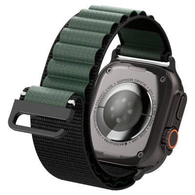 10. Strap Spigen WBF1 Strap for Apple Watch 44 / 45 / 46 / 49 mm - Black and Green