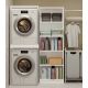 7. POLA TWIN WASHING MACHINE AND DRYER CABINET, WHITE