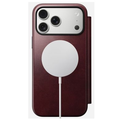 3. NOMAD Modern Leather Folio - MagSafe-compatible leather case for iPhone 17 Pro Max, Horween leather (burgundy)