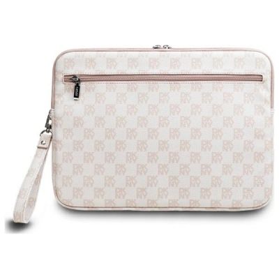 3. DKNY Sleeve Checkered Pattern Printed Stripes 14" Laptop Case - Pink