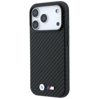 2. BMW M Carbon Metal Logo MagSafe Case for iPhone 17 Pro / 18 Pro - Black