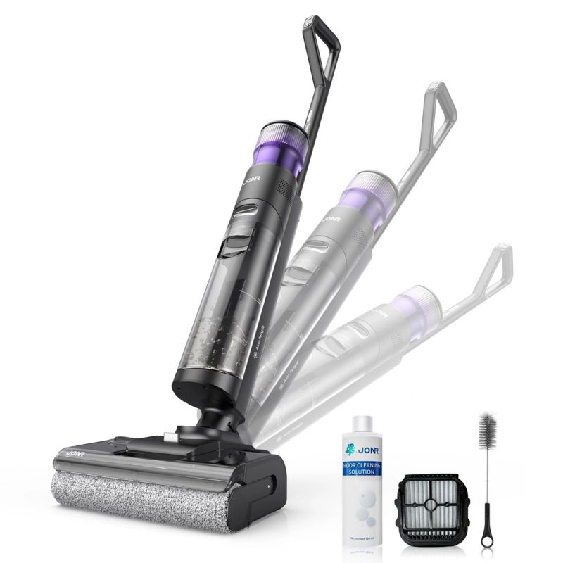 5. Jonr ED12 PRO MAX Upright Vacuum Cleaner Battery Wet and Dry Bagless Gray 4 Ah