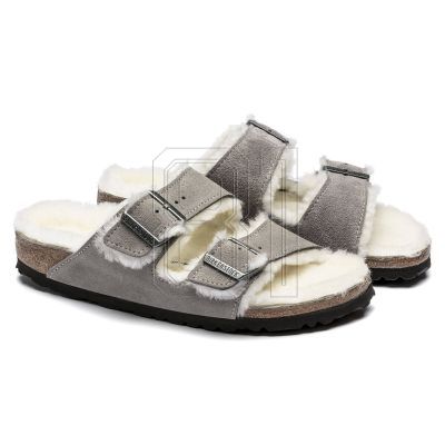4. Women's/men's insulated flip-flops Birkenstock Arizona Shearling Stone Coin suede with lamb's wool narrow (1017403)