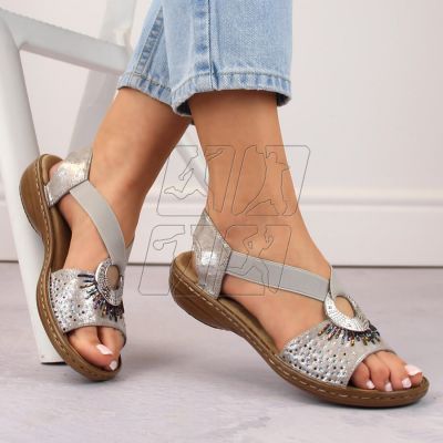 3. Comfortable Rieker W RKR673 metallic sandals