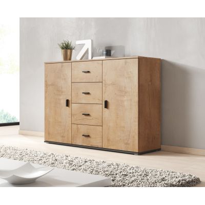 4. UNI chest of drawers, oak lefkas/black