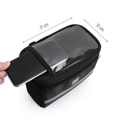 4. Wozinsky Bicycle Handlebar Bag with Phone Case, 2 l, Black (WBB12BK)