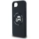 6. Karl Lagerfeld Liquid Silicone Karl & Choupette Heads Case with MagSafe for iPhone 16e - Black