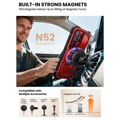 5. Supcase ArmorBox Mag MagSafe Case for Samsung Galaxy S26 Ultra - Red and Black