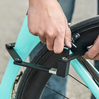 12. Rockbros 32140003001 foldable bicycle lock with key and handle, 88cm - black