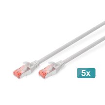 Patch cord RJ45-RJ45, cat.6, S/FTP, AWG 27/7, LSOH, 7m, gray, 5pcs