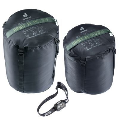 6. Deuter Orbit EL 0C/32F Adult Mummy Sleeping Bag Fabric, Polyethylene Sulfone (PES), Ripstop Green