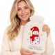 XMAS RUBBER HOT WATER BOTTLE 2L WHITE