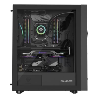 13. NATEC GENESIS DIAXID 605F MIDI TOWER USB-C GAMING CASE WITH WINDOW BLACK