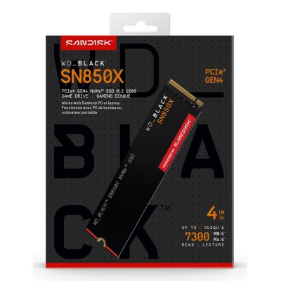 19. WD Black SN850X WDS400T2X0E SSD (4 TB ; M.2; PCIe NVMe 4.0 x4)