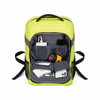 5. DICOTA P20471-17 Backpack Black, Gray, Yellow Recycled polyethylene terephthalate (rPET)