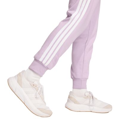 18. adidas Essentials 3-Stripes Fleece Slim Women's Pants Pink JY3097