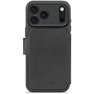 Decoded Leather Detachable Wallet MagSafe case for iPhone 17 Pro - black