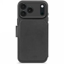 Decoded Leather Detachable Wallet MagSafe case for iPhone 17 Pro - black