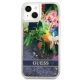 4. Guess GUHCP13SLFLSB iPhone 13 mini 5.4" blue/blue hardcase Flower Liquid Glitter