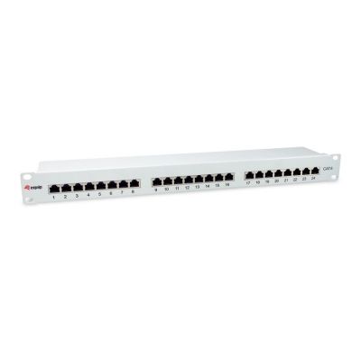 Equipment 19" Patch Panel 24xRJ45 Cat6 FTP 1U 250MHz RAL7035