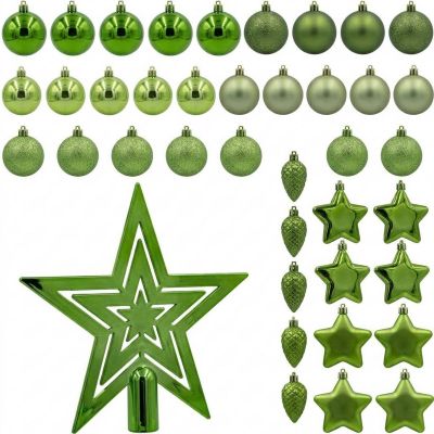 2. DECORATIVE PLASTIC BAUBLE SAFE 40 PCS GREEN MICA