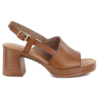 2. Women's brown high-heel sandals Potocki 54324