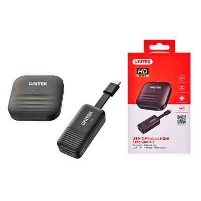 3. UNITEK WIRELESS HDMI TRANSMITTER UP TO 50M, USB-C, BLACK
