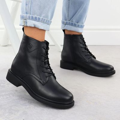 11. Sergio Leone BT25172-S Women’s Black Insulated Leather Worker Boots