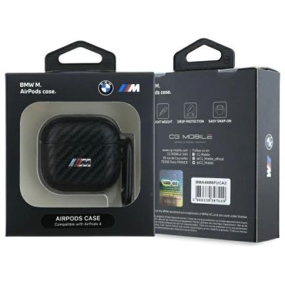 3. BMW BMA4CMPUCA AirPods 4 cover black/black PU Carbon M Collection