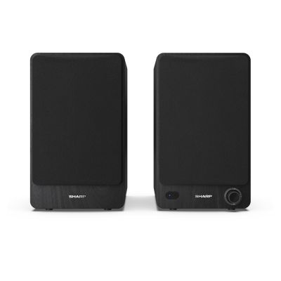 3. Sharp Bookshelf Speakers 2-Way Black Wired and Wireless 60W
