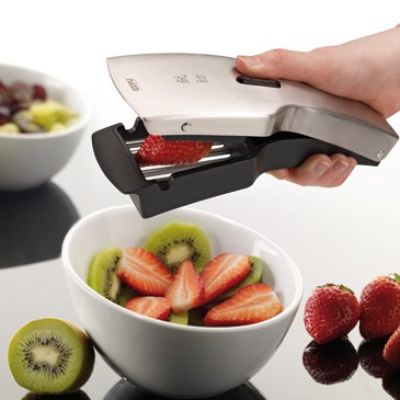 4. GEFU Tari Slicer Manual Black, White Plastic, Stainless Steel