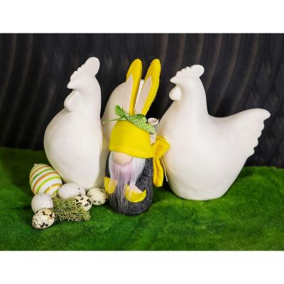 12. gnome bunny boy 20cm yellow with gift bag spring decoration