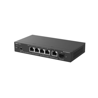 4. Ruijie Networks RG-ES206MG-P Network Switch Managed L2 2.5G Ethernet (100/1000/2500) Supports PoE Desktop/Wall Mount Black