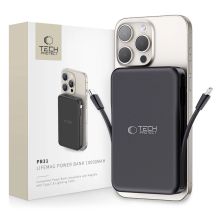 Tech-Protect LifeMag PB31 Power Bank with MagSafe 10000mAh 15W USB-C / USB-A / Built-in USB-C / Lightning Cables - Black