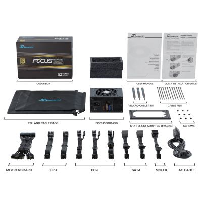 7. Seasonic FOCUS SGX-750 (2021) 750 W 20+4 pin ATX SFX Black Power Supply Module