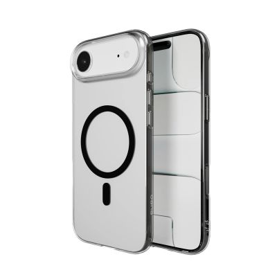 4. Puro Lite Mag TPU+PC Case Compatible with MagSafe for iPhone 17 Air - Transparent with Black Ring