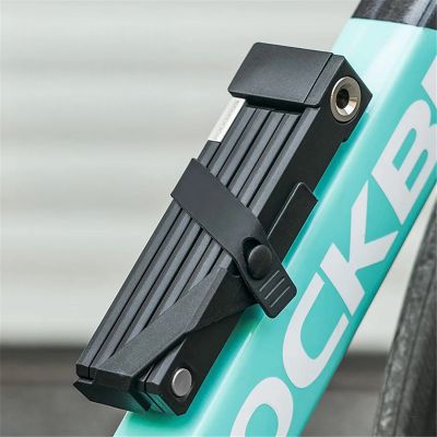 14. Rockbros 32140003001 foldable bicycle lock with key and handle, 88cm - black