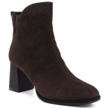 Women's brown leather high-heeled ankle boots Big Star UU274379