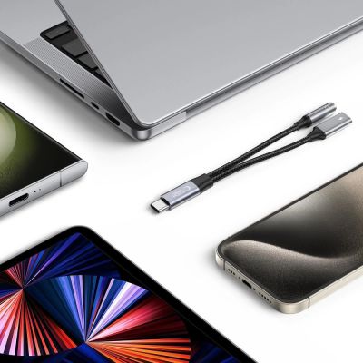 2. Tech-Protect UltraBoost USB-C (male) PD 60W 6A / mini jack 3.5mm (female) - USB-C (female) - black