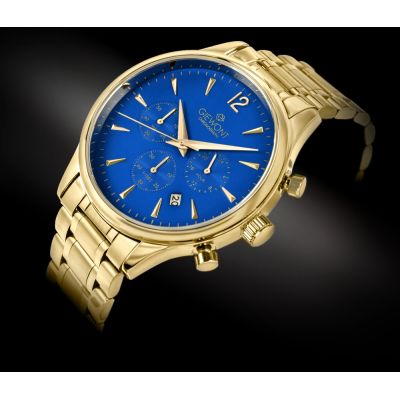 2. Men's Watch Giewont Chronograph Sapphire Gold Blue GW6310-B5