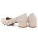 4. Women's openwork pumps on a block, beige Sergio Leone PB293