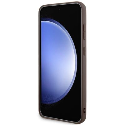 5. Guess 4G Collection Leather Metal Logo MagSafe case for Samsung Galaxy S24+ - brown