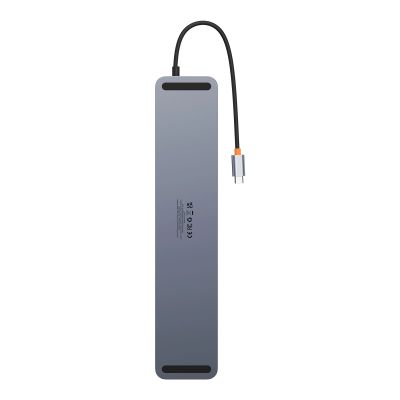 3. Baseus EliteJoy Gen2 Universal 12-in-1 USB HUB with 25cm USB-C Cable, Notebook Stand, USB-A / USB-C / DP / HDMI / SD / TF / RJ45 / 3.5mm Jack / PD 100W Gray (WKSX030213)