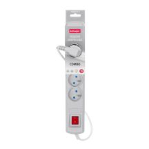 Activejet 5-pin/3-pin surge protector (10A; 2300W) 3-pin, gray
