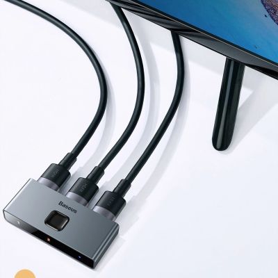 16. Baseus bidirectional switch splitter switcher HDMI - 2x HDMI 4K / 30 Hz gray (CAHUB-BC0G)