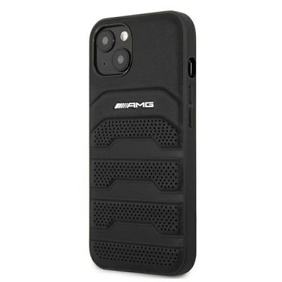 2. AMG Leather Debossed Lines case for iPhone 13 mini - black
