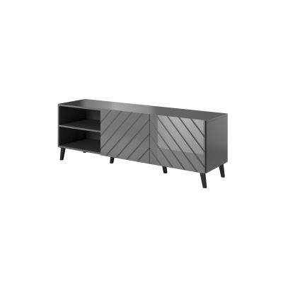 ABETO TV cabinet 150x42x52 graphite/glossy graphite