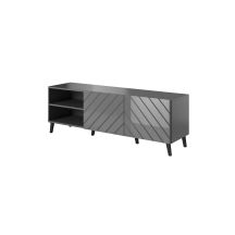 ABETO TV cabinet 150x42x52 graphite/glossy graphite